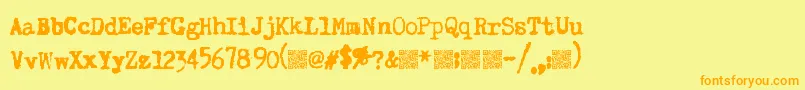 Superkeys Font – Orange Fonts on Yellow Background