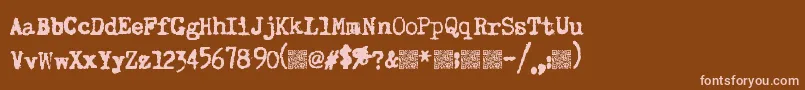 Superkeys Font – Pink Fonts on Brown Background