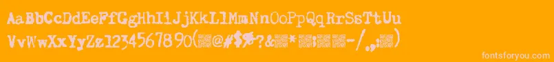 Superkeys Font – Pink Fonts on Orange Background