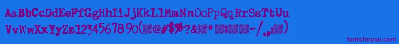 Superkeys Font – Purple Fonts on Blue Background
