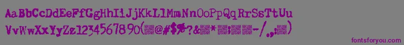 Superkeys Font – Purple Fonts on Gray Background