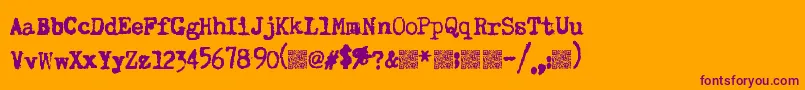 Superkeys Font – Purple Fonts on Orange Background