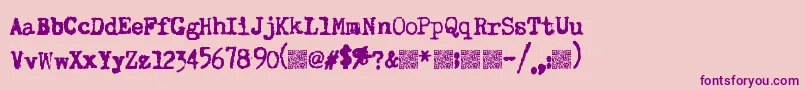 Superkeys Font – Purple Fonts on Pink Background
