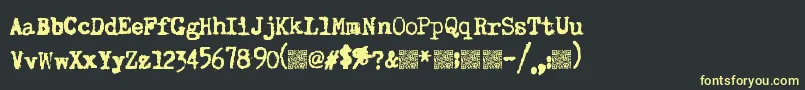 Superkeys Font – Yellow Fonts on Black Background