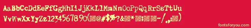 Superkeys Font – Yellow Fonts on Red Background