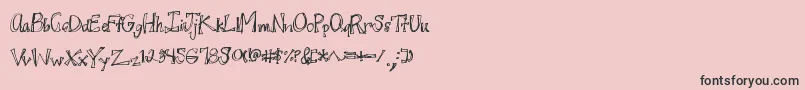 Juicyrags-Schriftart – Schwarze Schriften auf rosa Hintergrund