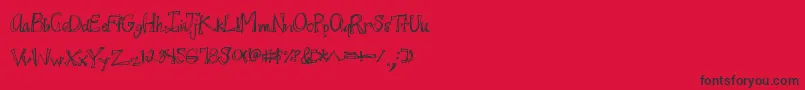 Juicyrags-fontti – mustat fontit punaisella taustalla