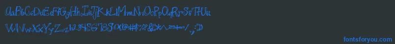 Шрифт Juicyrags – синие шрифты на чёрном фоне