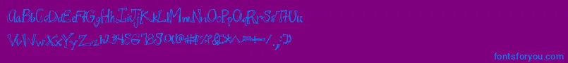 Juicyrags Font – Blue Fonts on Purple Background