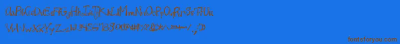 Шрифт Juicyrags – коричневые шрифты на синем фоне