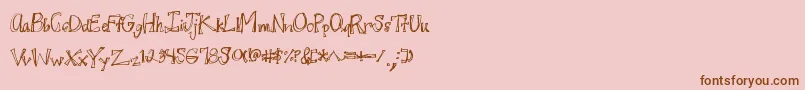 Juicyrags-Schriftart – Braune Schriften auf rosa Hintergrund