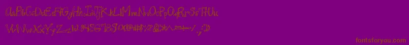 Juicyrags-Schriftart – Braune Schriften auf violettem Hintergrund