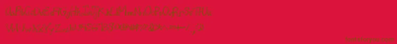 フォントJuicyrags – 赤い背景に茶色の文字