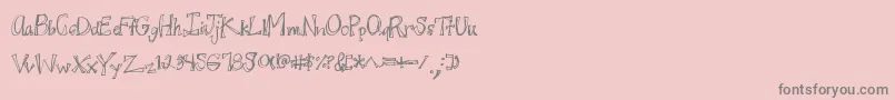 Juicyrags-Schriftart – Graue Schriften auf rosa Hintergrund
