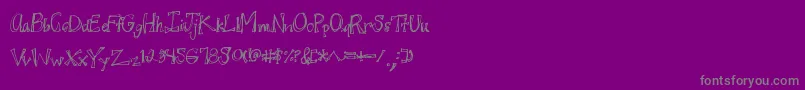 Juicyrags-fontti – harmaat kirjasimet violetilla taustalla