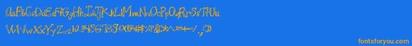 Шрифт Juicyrags – оранжевые шрифты на синем фоне