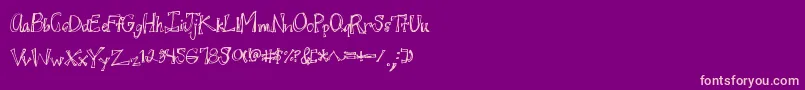 Juicyrags-Schriftart – Rosa Schriften auf violettem Hintergrund