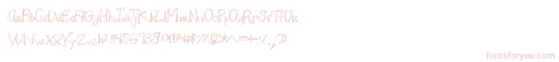 Juicyrags-Schriftart – Rosa Schriften auf weißem Hintergrund