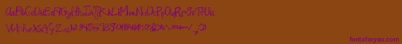 Шрифт Juicyrags – фиолетовые шрифты на коричневом фоне