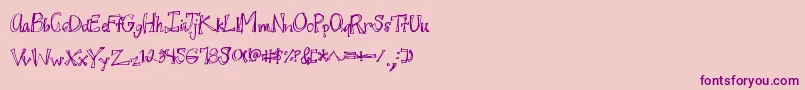 Шрифт Juicyrags – фиолетовые шрифты на розовом фоне