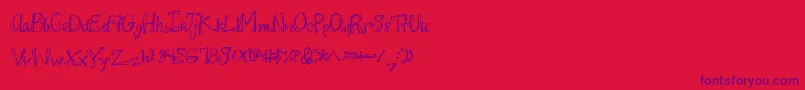 Juicyrags-Schriftart – Violette Schriften auf rotem Hintergrund