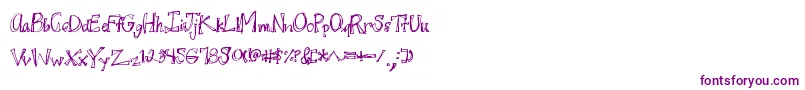 Juicyrags-fontti – violetit fontit valkoisella taustalla