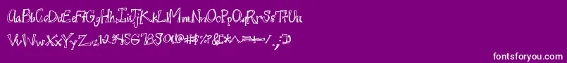 Juicyrags-Schriftart – Weiße Schriften auf violettem Hintergrund