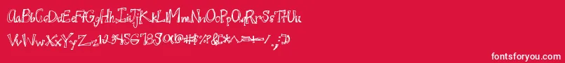 Juicyrags-fontti – valkoiset fontit punaisella taustalla