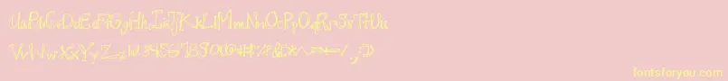 Juicyrags-fontti – keltaiset fontit vaaleanpunaisella taustalla
