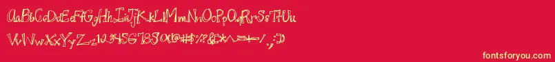 Juicyrags-fontti – keltaiset fontit punaisella taustalla