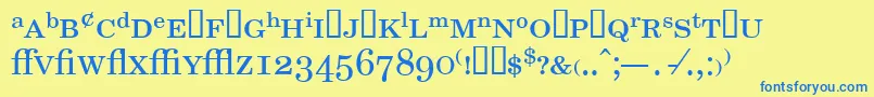 NewmilleniumschlbkexptSh Font – Blue Fonts on Yellow Background