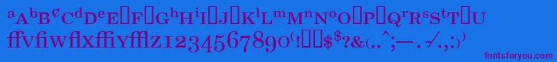 NewmilleniumschlbkexptSh Font – Purple Fonts on Blue Background