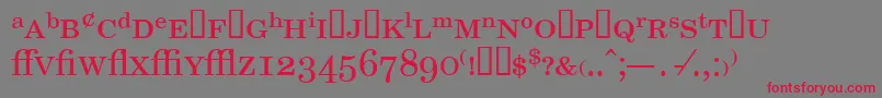 NewmilleniumschlbkexptSh Font – Red Fonts on Gray Background