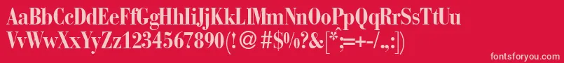 BabylondbNormal-fontti – vaaleanpunaiset fontit punaisella taustalla