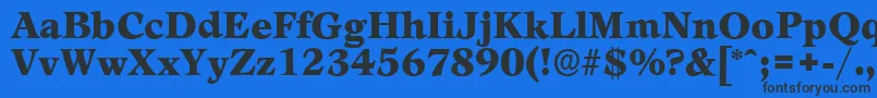 LeamingtonserialBlackRegular-Schriftart – Schwarze Schriften auf blauem Hintergrund