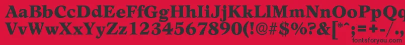 LeamingtonserialBlackRegular-fontti – mustat fontit punaisella taustalla