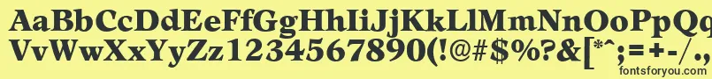 フォントLeamingtonserialBlackRegular – 黒い文字の黄色い背景