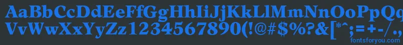 LeamingtonserialBlackRegular-fontti – siniset fontit mustalla taustalla