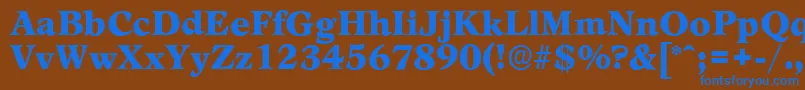 フォントLeamingtonserialBlackRegular – 茶色の背景に青い文字