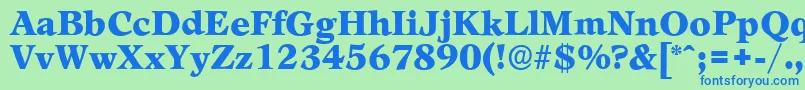 Шрифт LeamingtonserialBlackRegular – синие шрифты на зелёном фоне