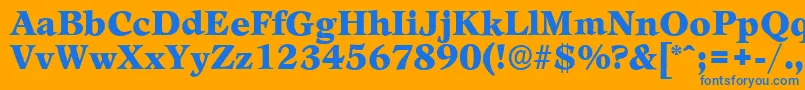 Czcionka LeamingtonserialBlackRegular – niebieskie czcionki na pomarańczowym tle