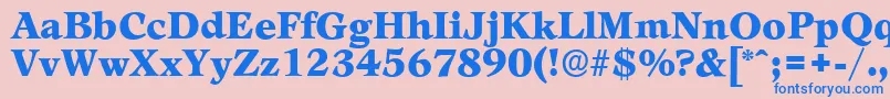LeamingtonserialBlackRegular-Schriftart – Blaue Schriften auf rosa Hintergrund