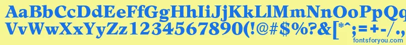 LeamingtonserialBlackRegular Font – Blue Fonts on Yellow Background