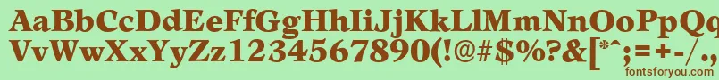 LeamingtonserialBlackRegular-Schriftart – Braune Schriften auf grünem Hintergrund