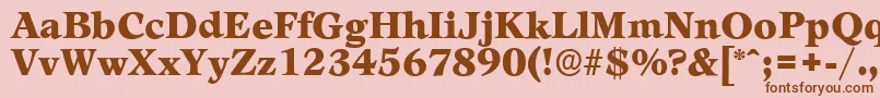 フォントLeamingtonserialBlackRegular – ピンクの背景に茶色のフォント