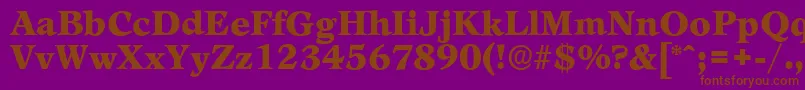 Шрифт LeamingtonserialBlackRegular – коричневые шрифты на фиолетовом фоне