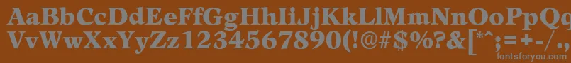 フォントLeamingtonserialBlackRegular – 茶色の背景に灰色の文字