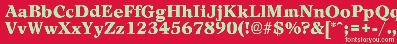 LeamingtonserialBlackRegular-fontti – vihreät fontit punaisella taustalla