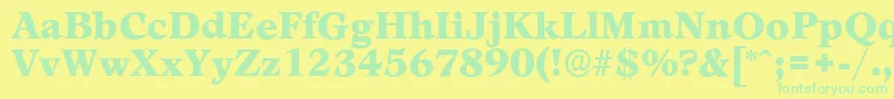 LeamingtonserialBlackRegular Font – Green Fonts on Yellow Background