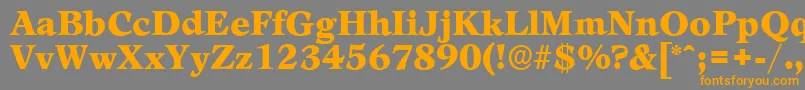 LeamingtonserialBlackRegular-Schriftart – Orangefarbene Schriften auf grauem Hintergrund